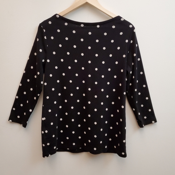 Lands' End Black & White Polka Dot Top, 14-16 - Picture 2 of 2